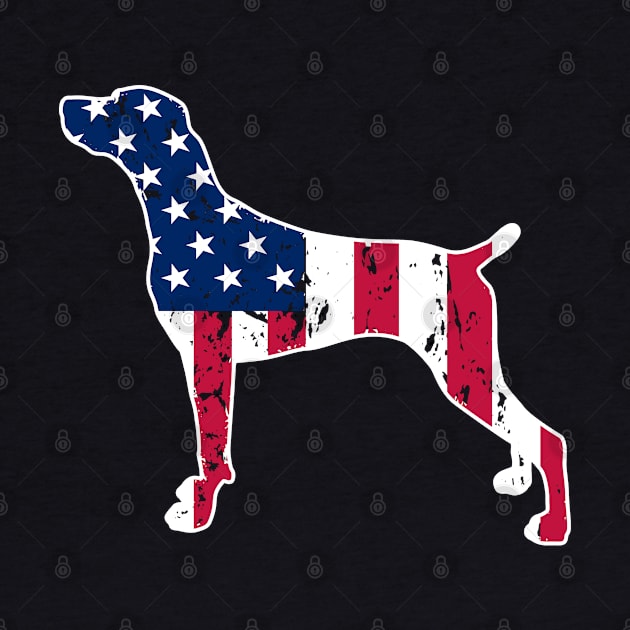 Weimaraner Dog Lovers American Flag 4th of July Gift by DoFro